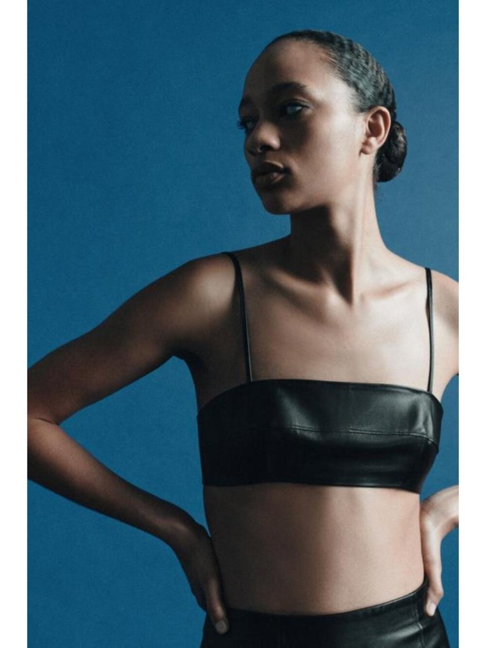 ZARA 100% LEATHER BANDEAU TOP ZW COLLECTION LIMITED EDITION - Picture 3 of 6